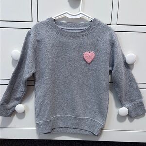 Sweet Wink Gray Kids Sweatshirt with Patch Pink Heart